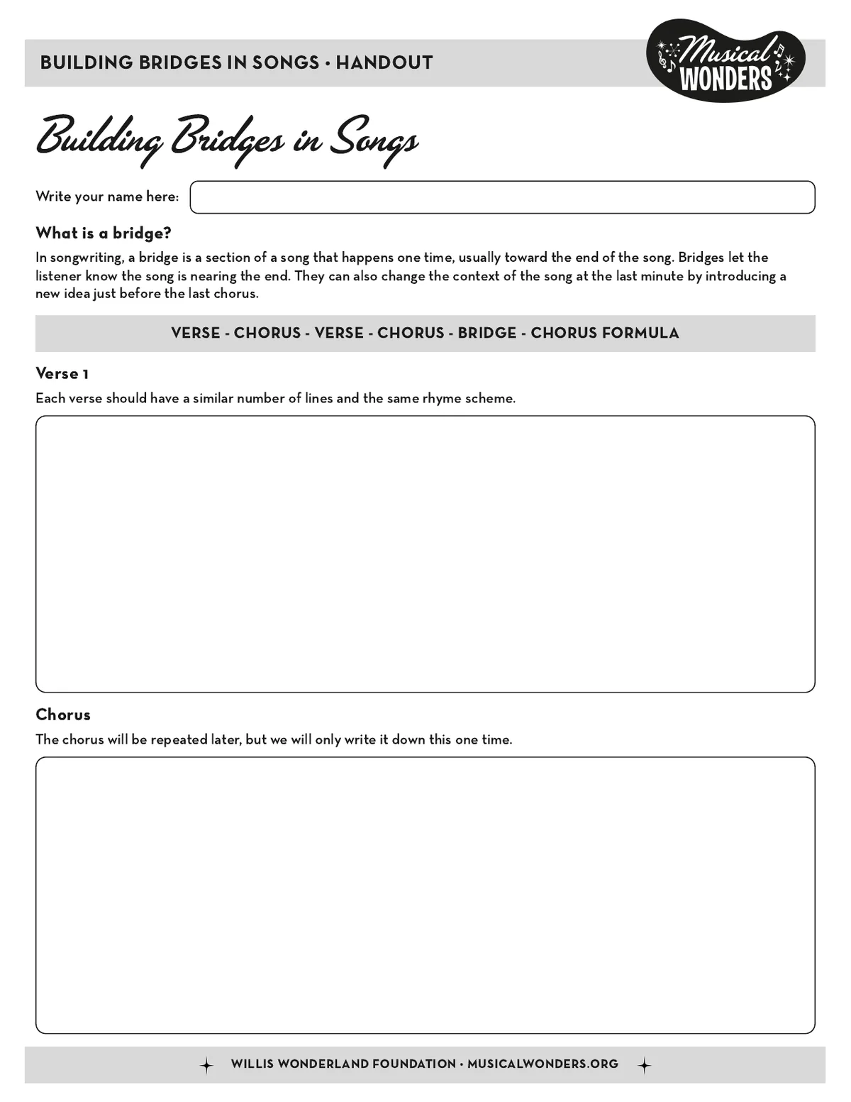 Preview of Building Bridges in Songs