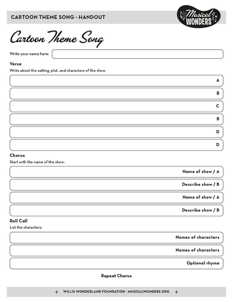 Preview for How to Write a Cartoon Theme Song