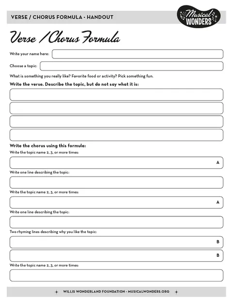 Preview for Verse / Chorus Songwriting